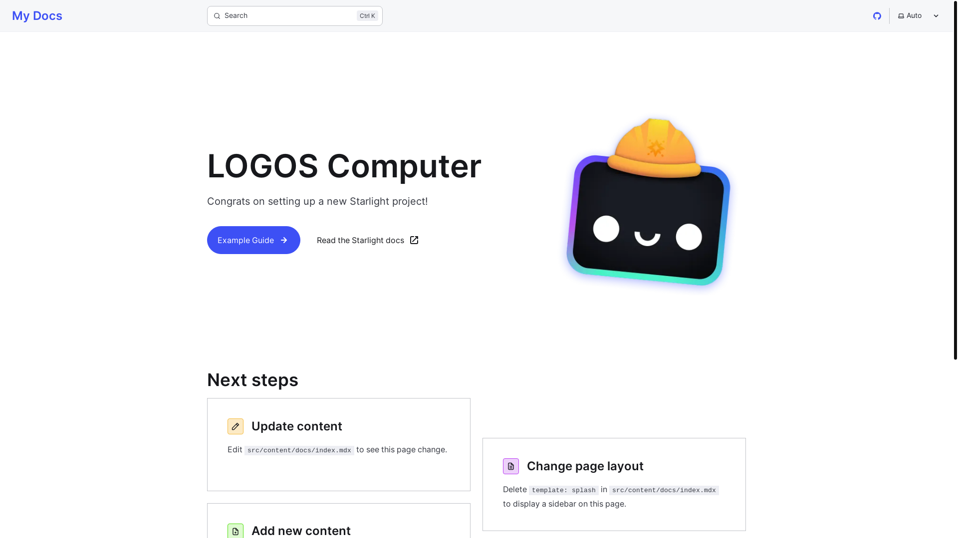 website screenshot of https://logos-docs-3o2gw.sevalla.page