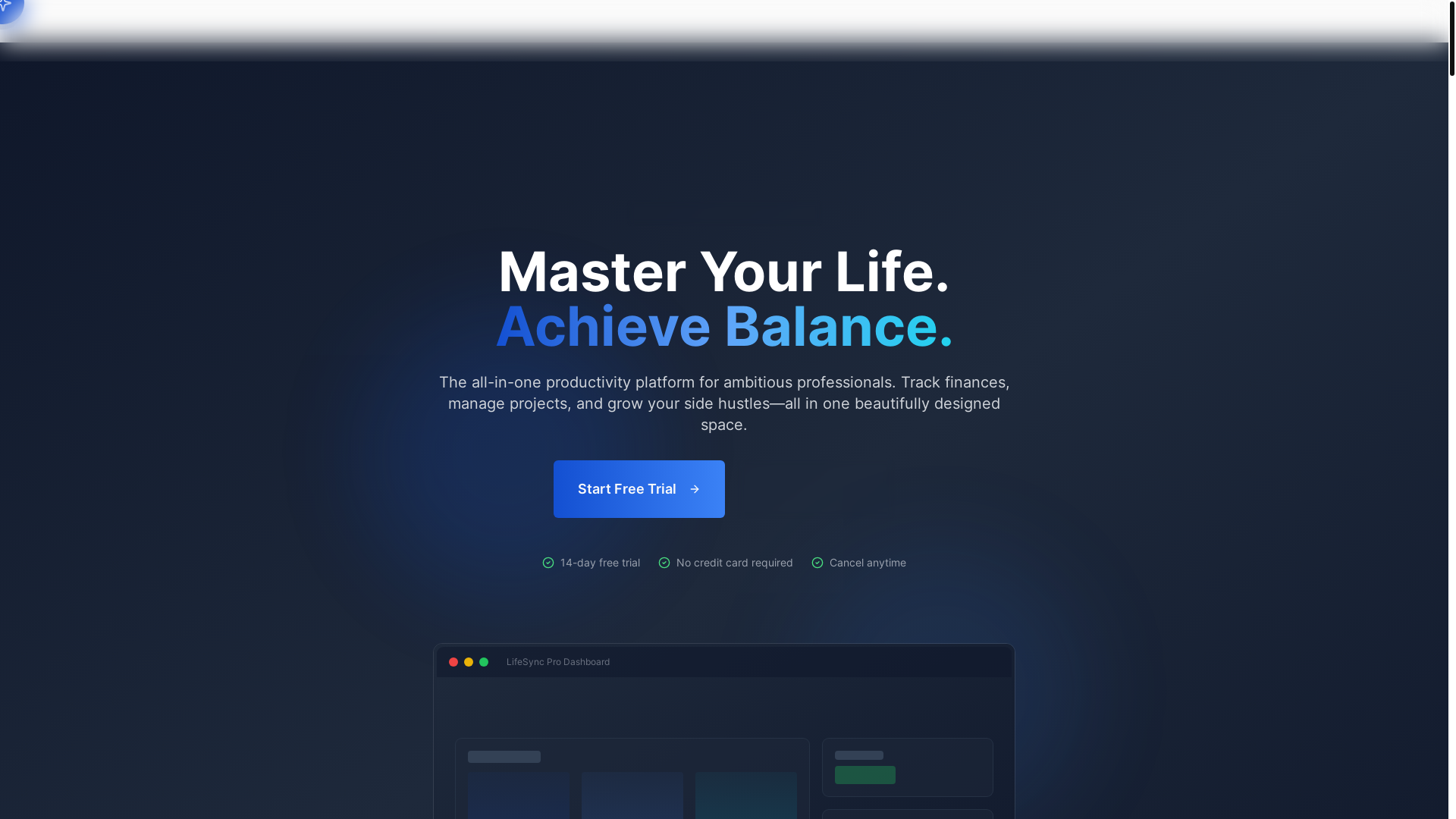 website screenshot of https://mylifesyncpro.com/