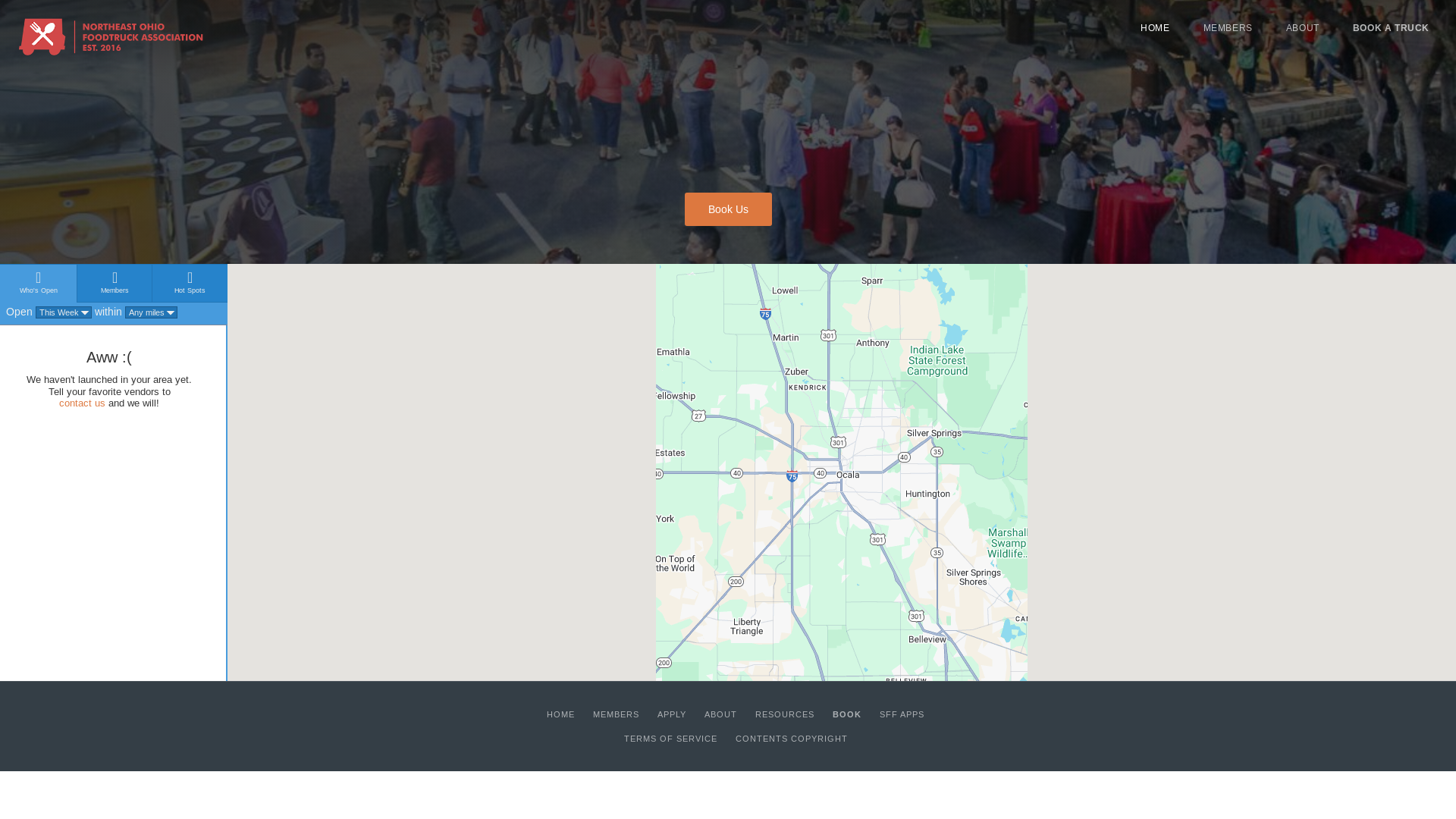 website screenshot of https://ocalafoodtrucks.org/
