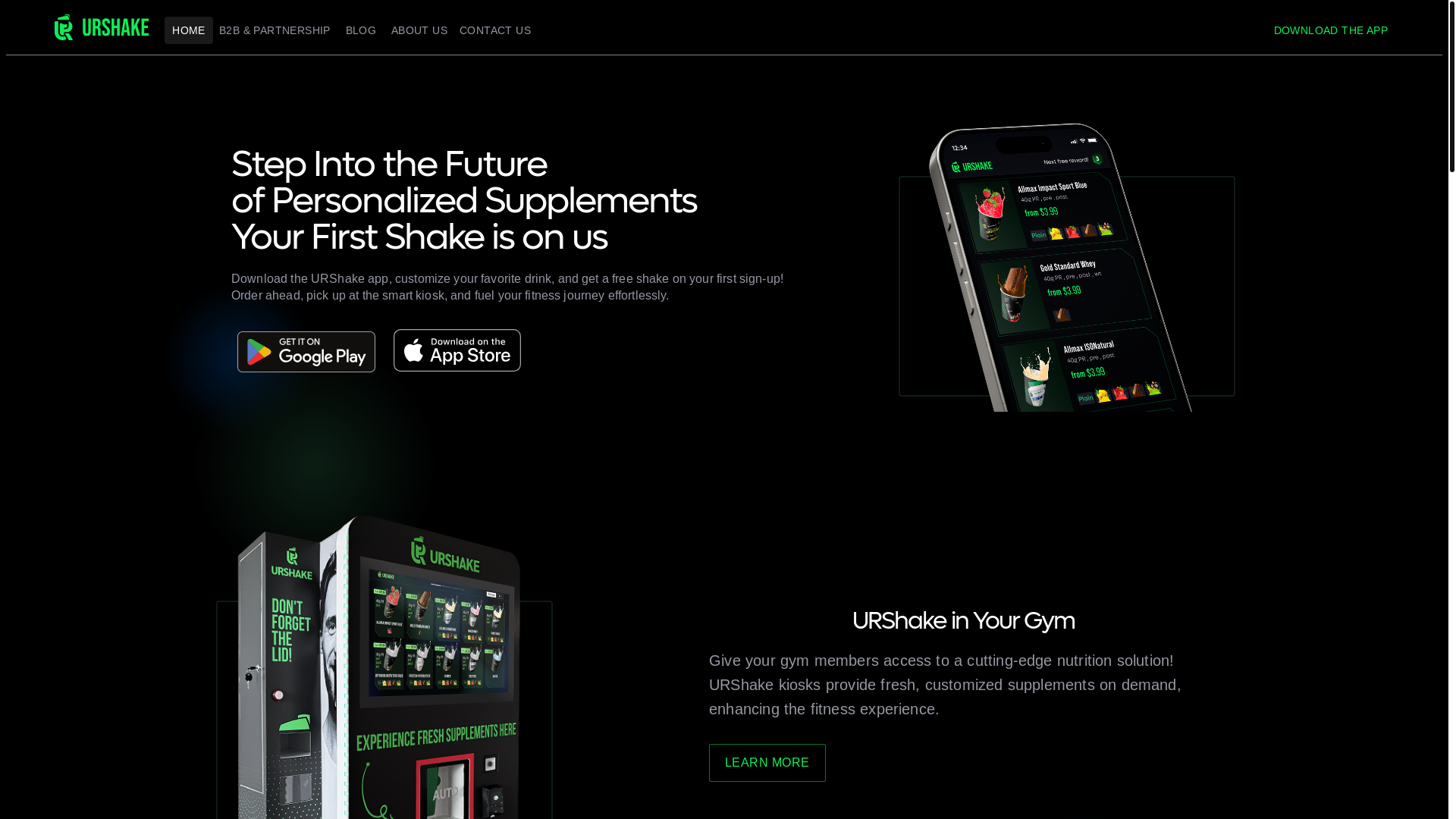 website screenshot of https://urshake-landing.pages.dev/