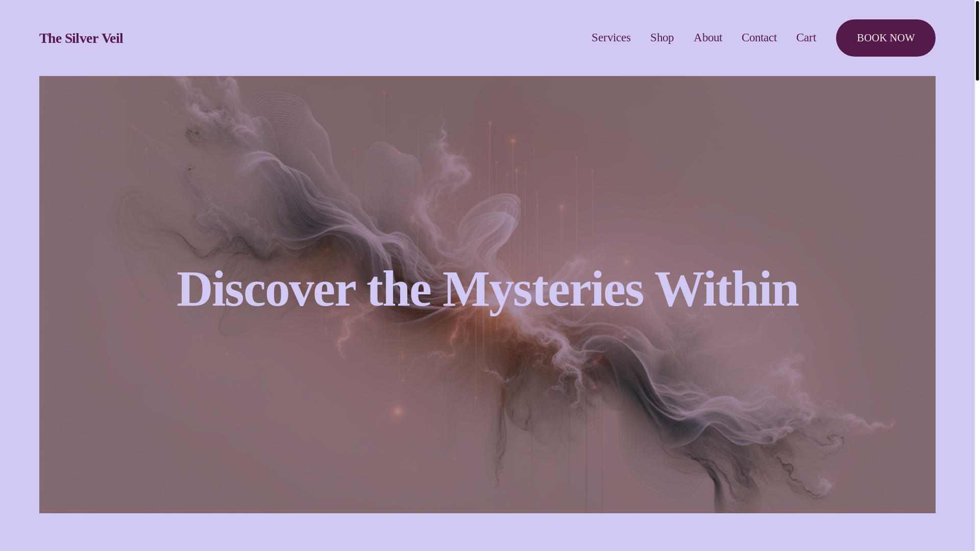 website screenshot of https://thesilverveil.com/