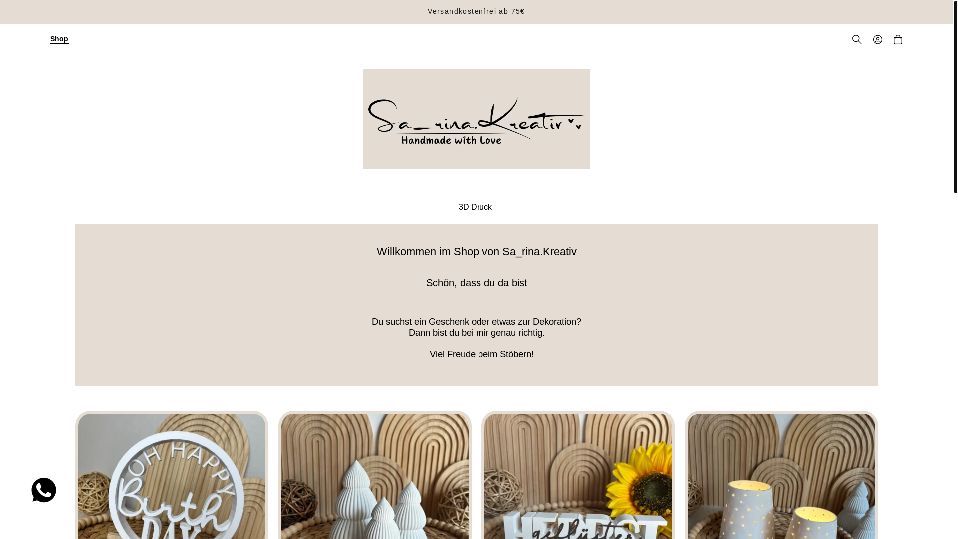 website screenshot of https://sa-rinakreativ.de/
