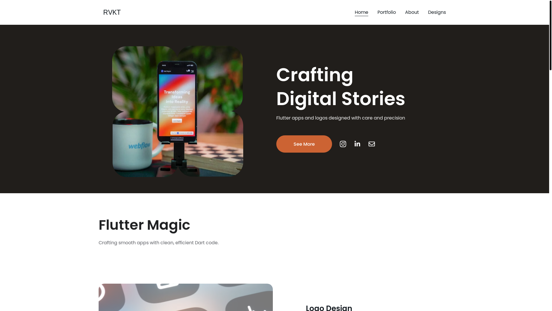 website screenshot of https://rvkt.in/