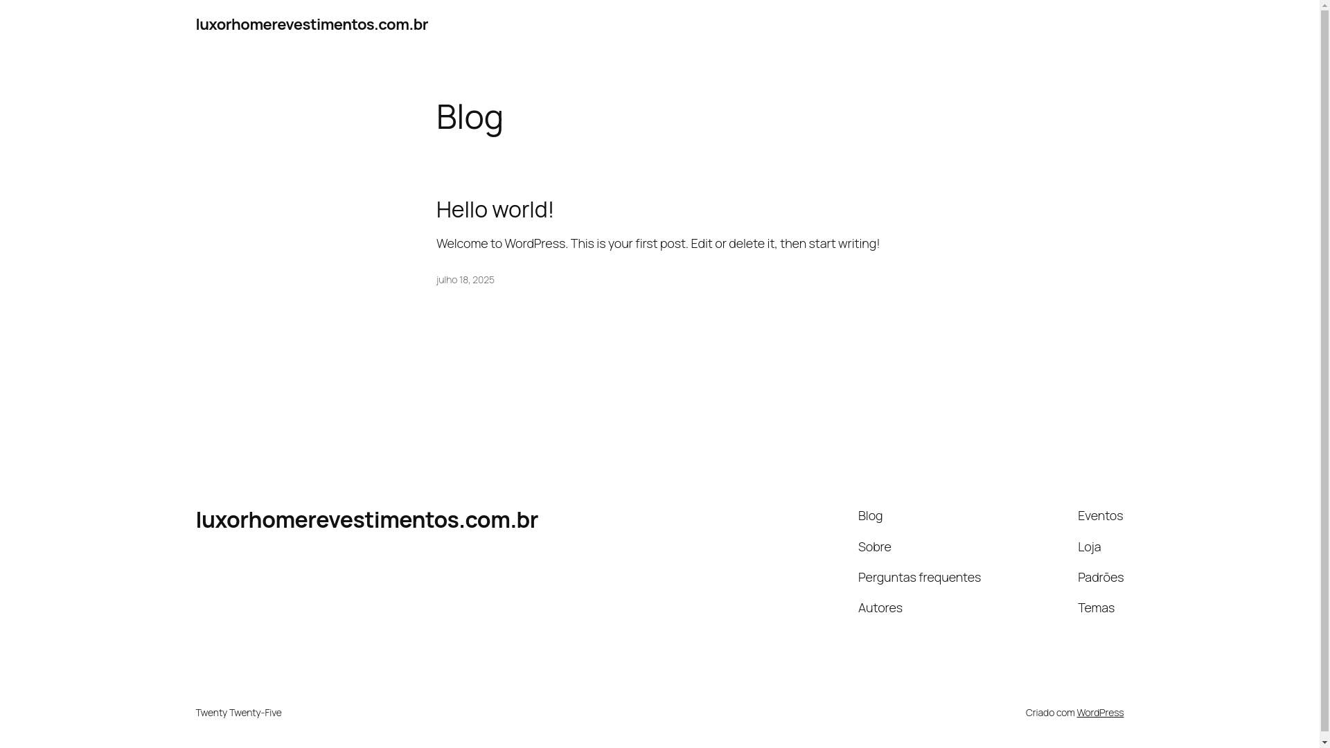website screenshot of https://luxorhomerevestimentos.com.br/