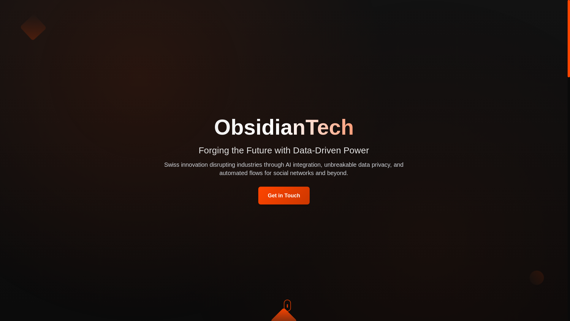 website screenshot of https://obsidian-lab.ch/