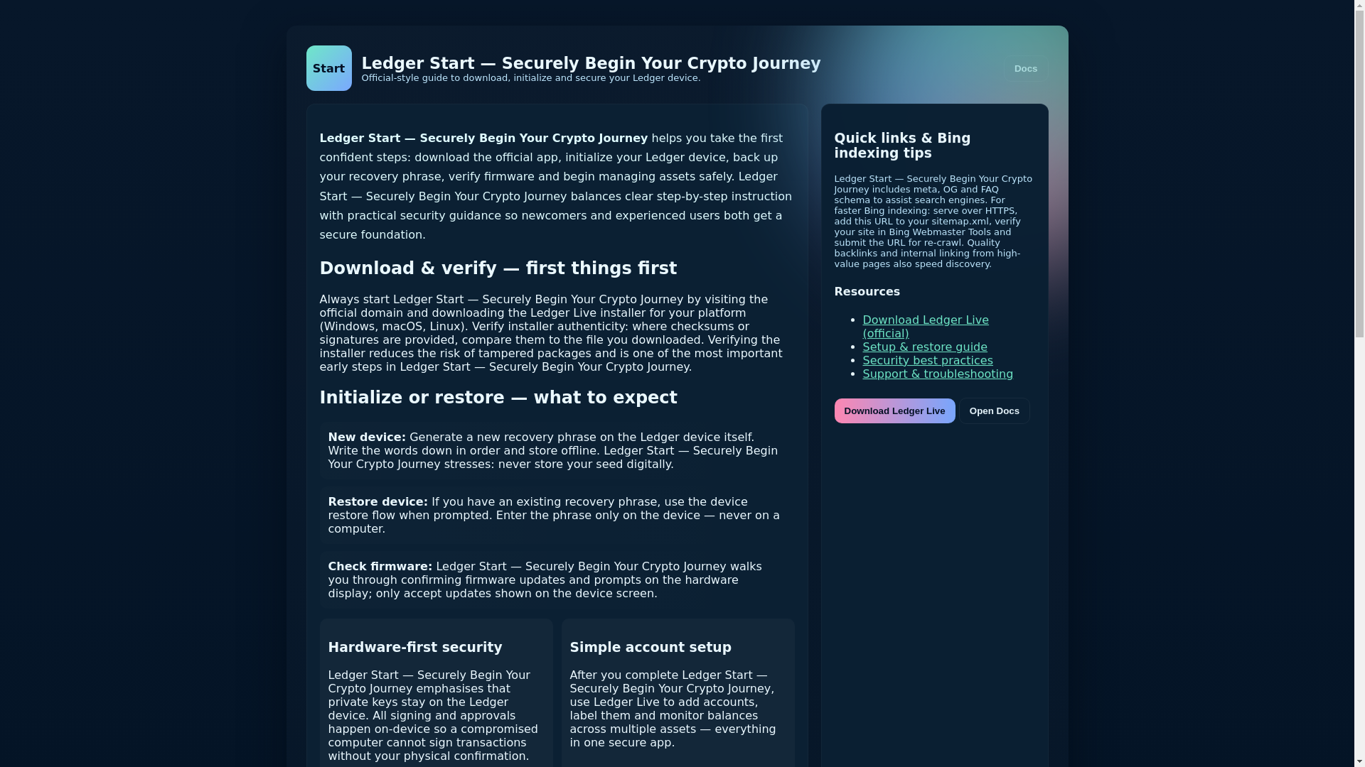 website screenshot of https://ledger-startecom.pages.dev/