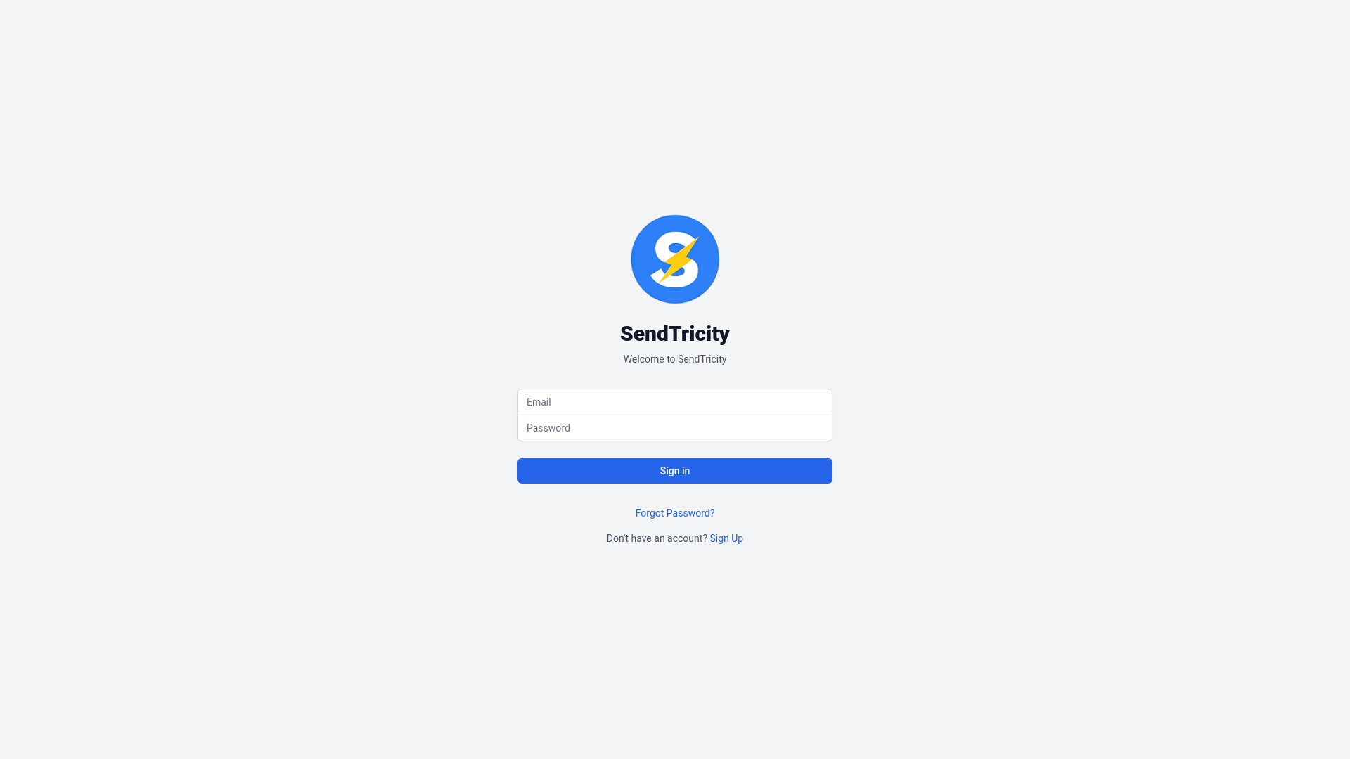website screenshot of https://sendtricity.com/