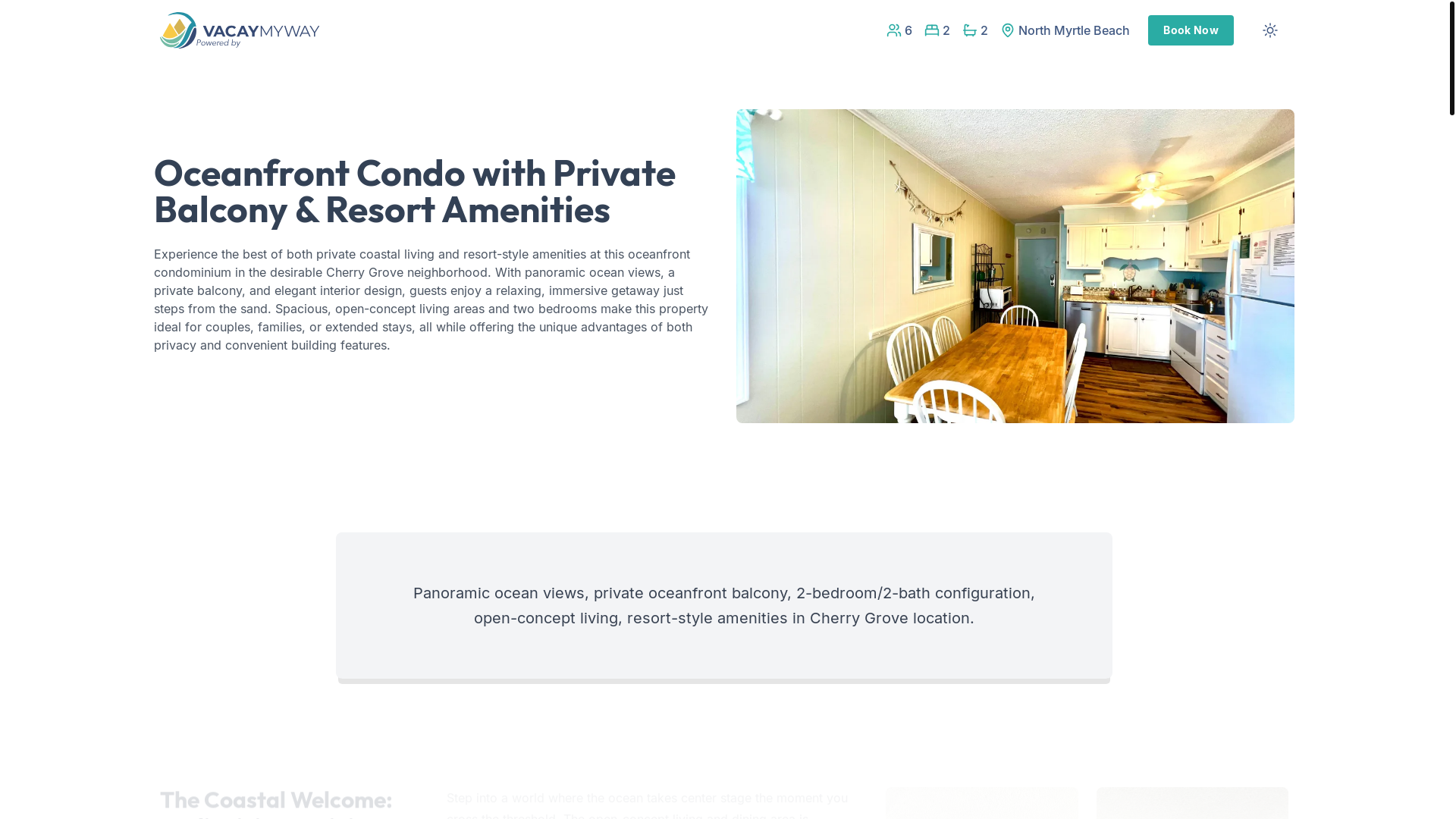 website screenshot of https://serenecherry.vacations/
