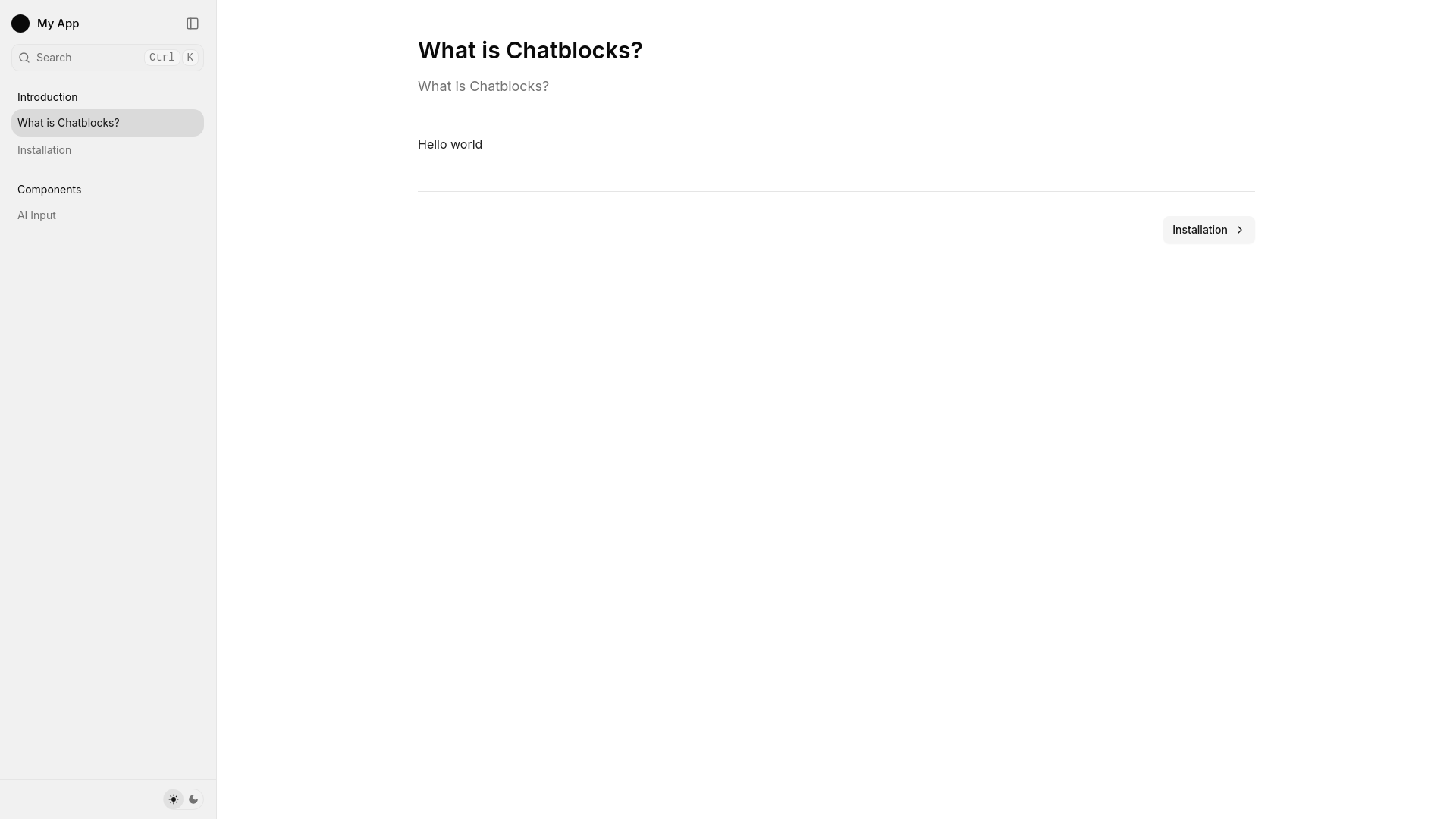 website screenshot of https://chatblocks.dev/