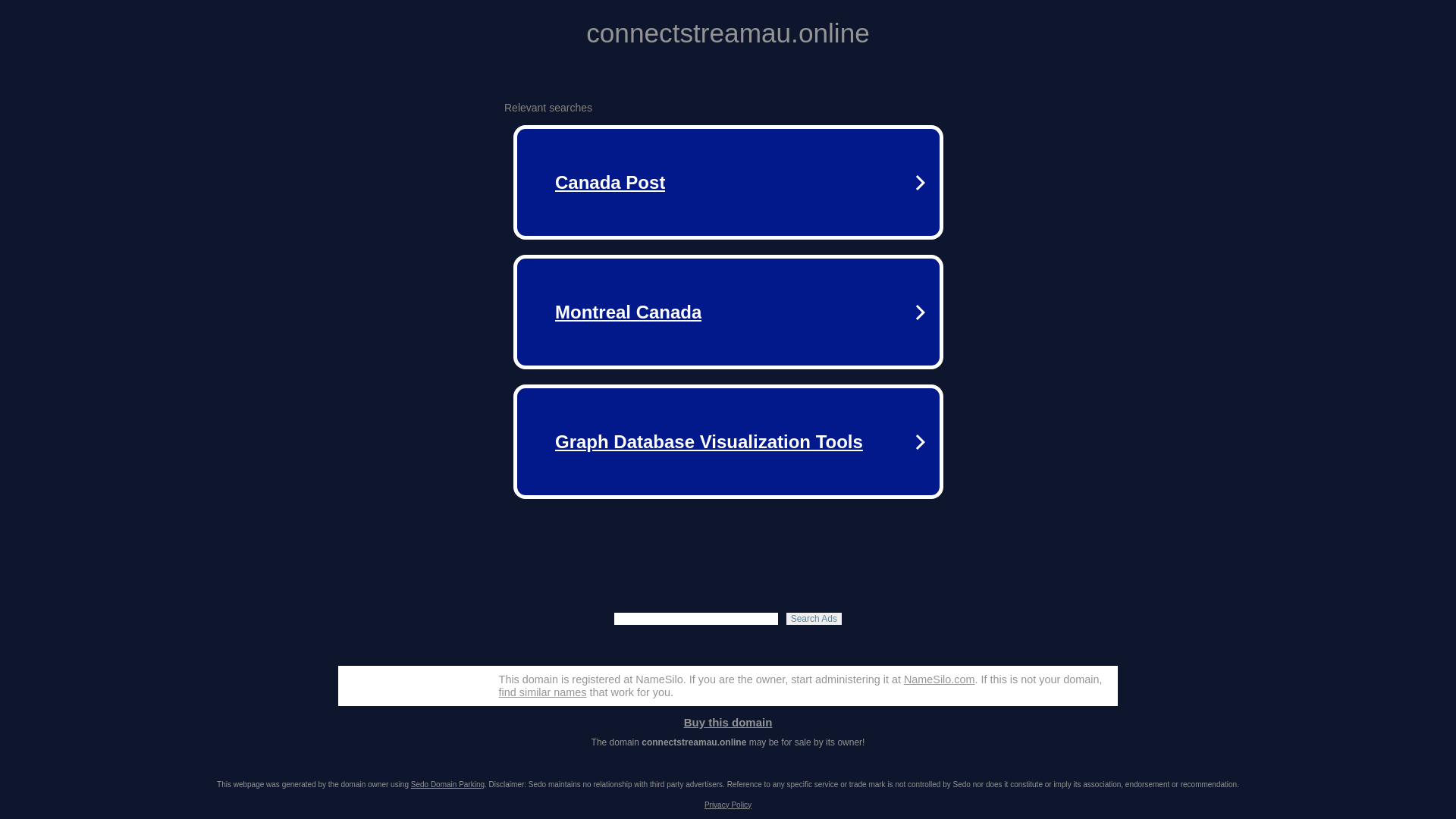 website screenshot of https://connectstreamau.online/