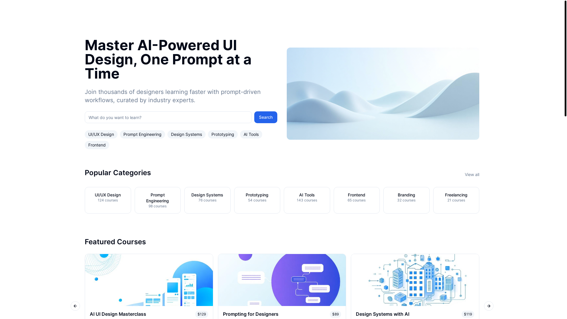 website screenshot of https://prompt-academy-ui.pages.dev/