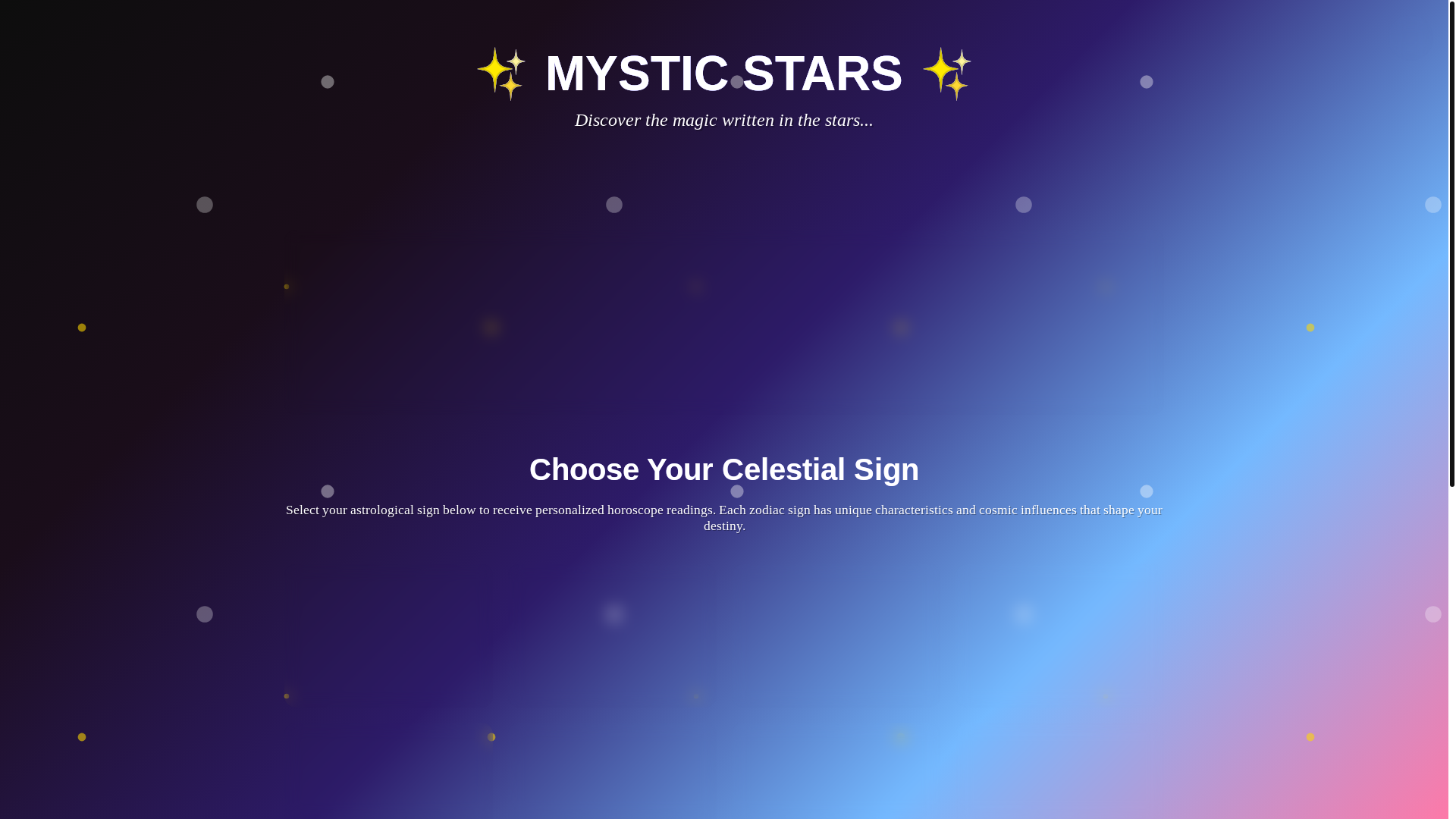 website screenshot of https://mysticstars.pages.dev/