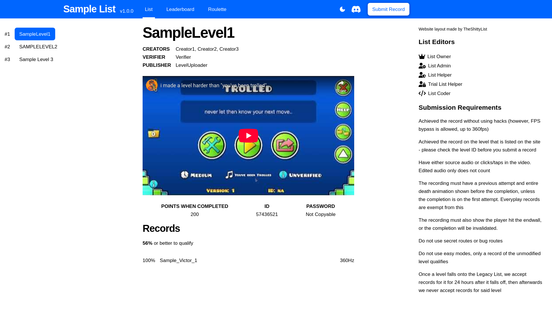 website screenshot of https://avocadodemonlist.pages.dev/