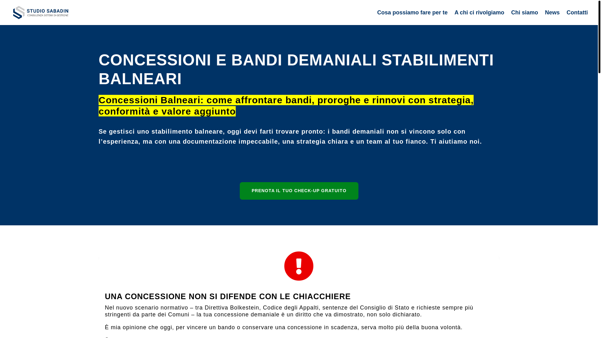 website screenshot of https://bandobalneari.it/