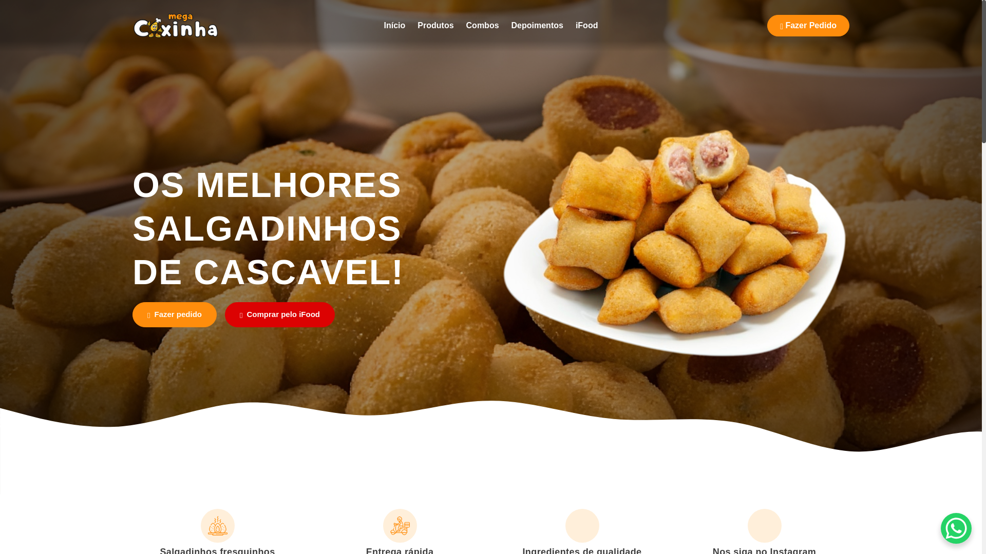 website screenshot of https://megacoxinhas.com.br/