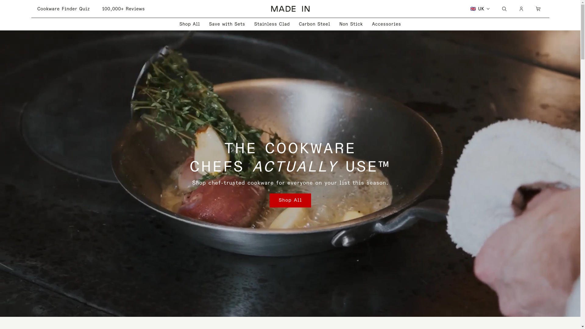 website screenshot of https://madeincookware.co.uk/