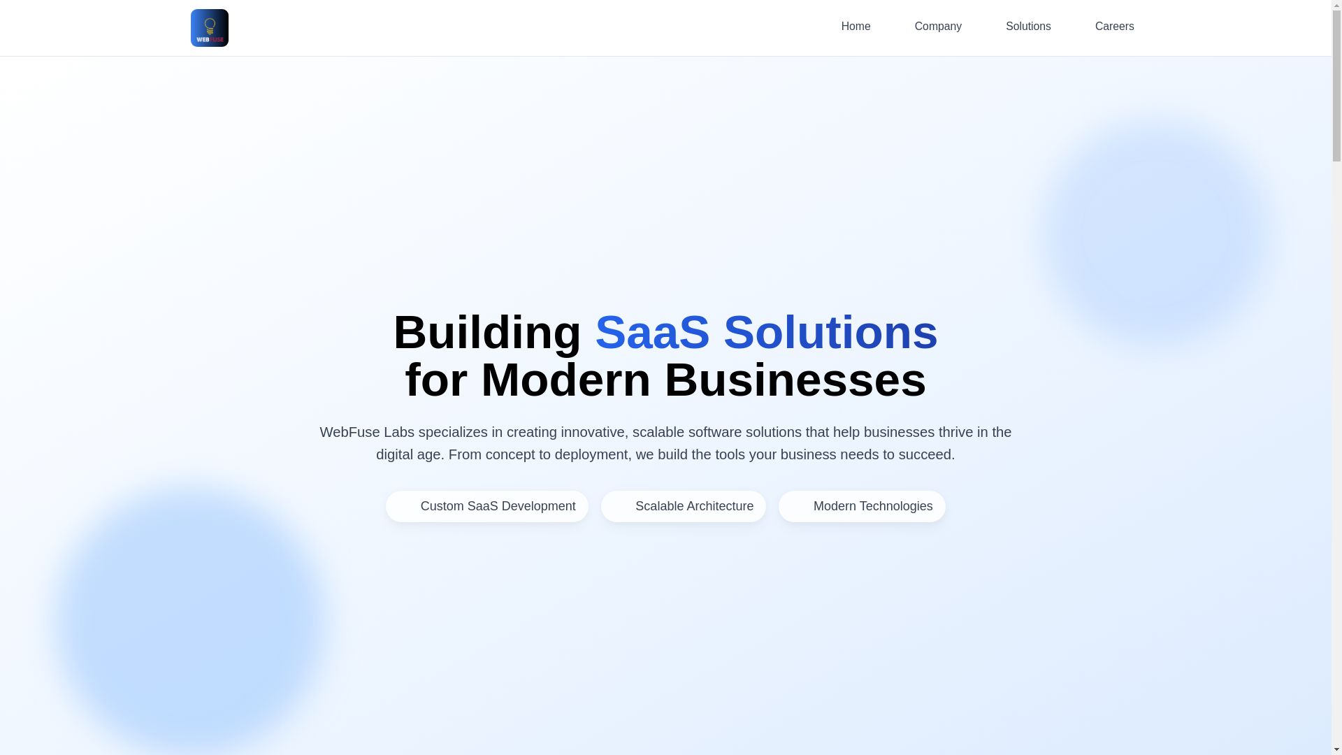 website screenshot of https://webfuselabs.com/