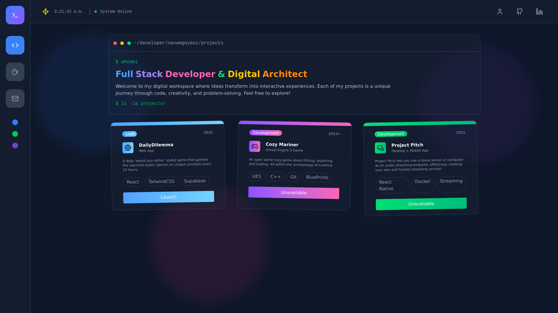 website screenshot of https://navam.dev/