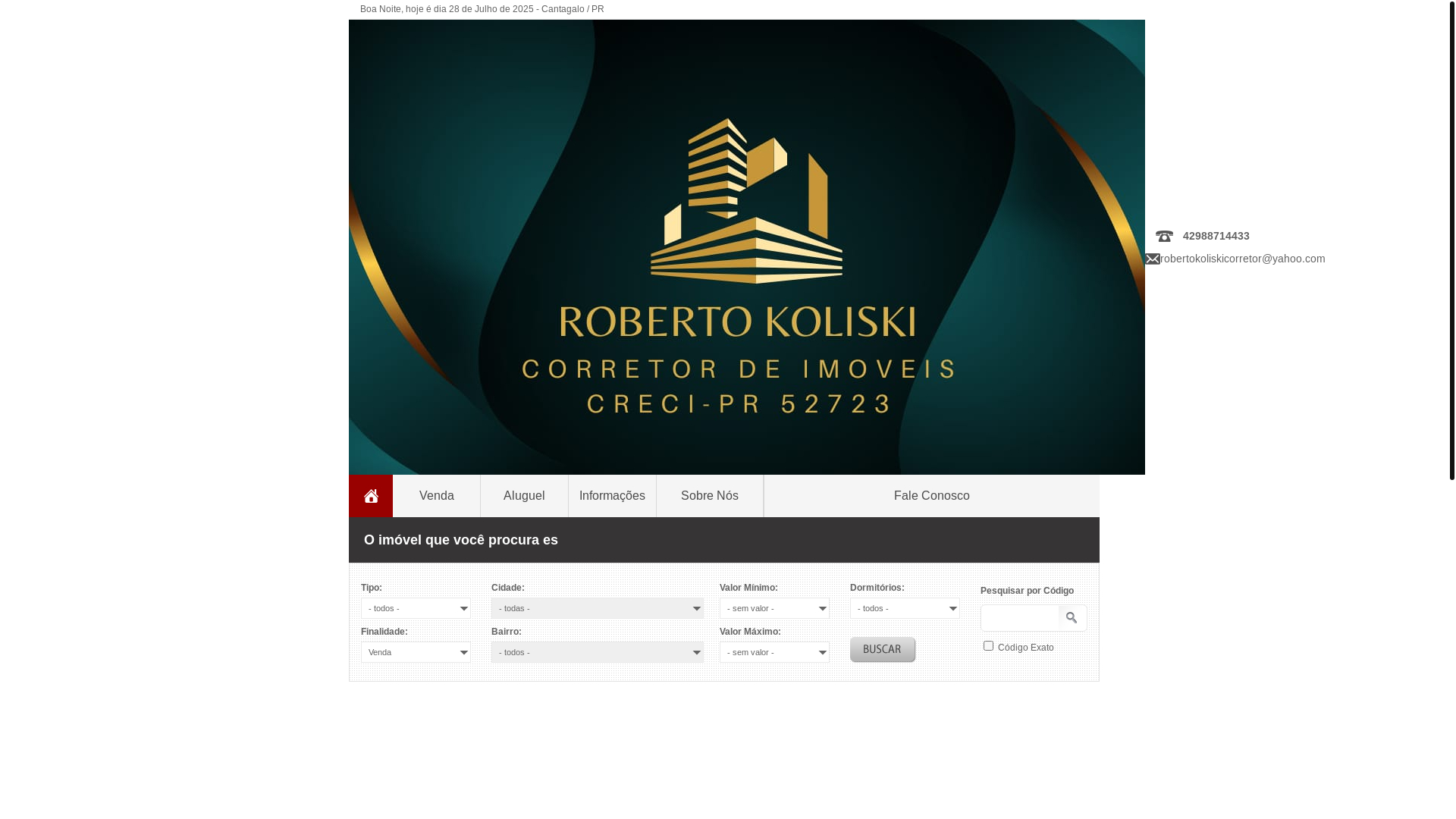 website screenshot of https://robertokoliskicorretor.com.br/