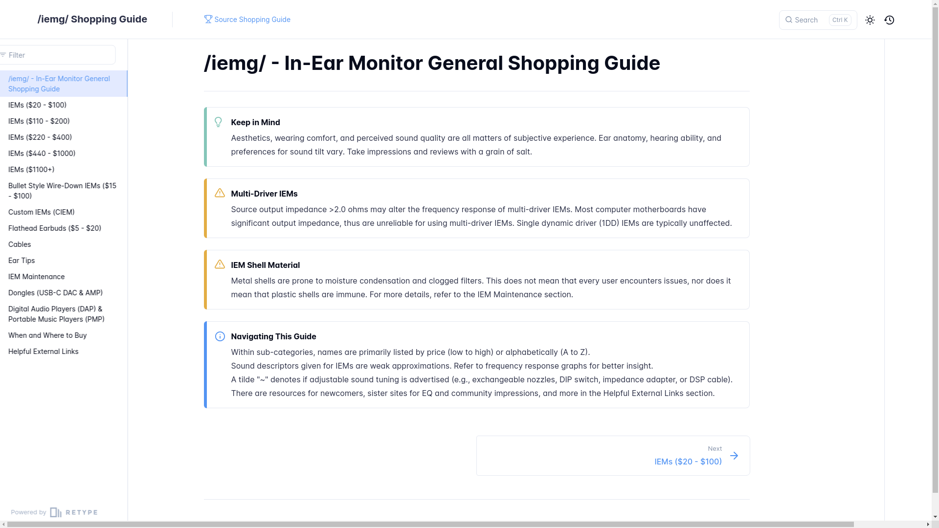website screenshot of https://consoomer-guide.pages.dev/