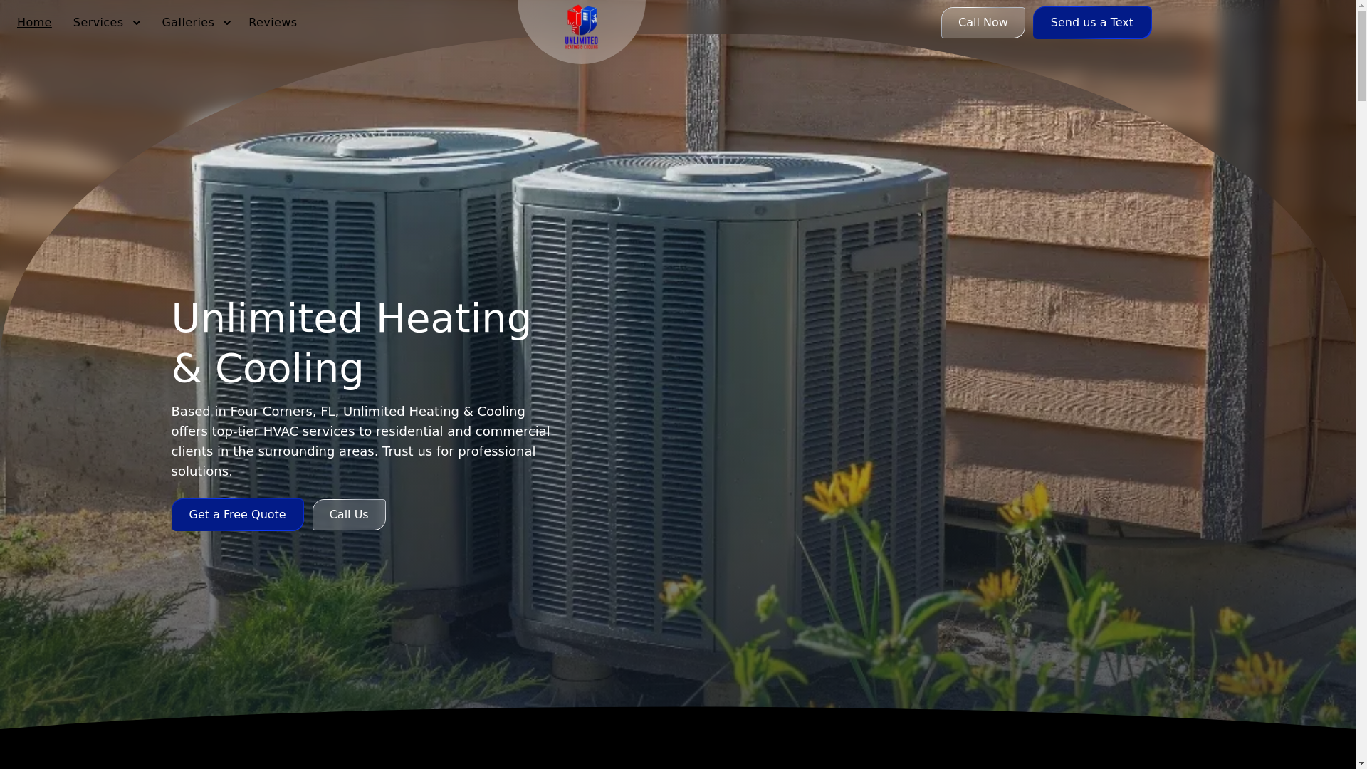 website screenshot of https://unlimitedheatingandcooling.com/