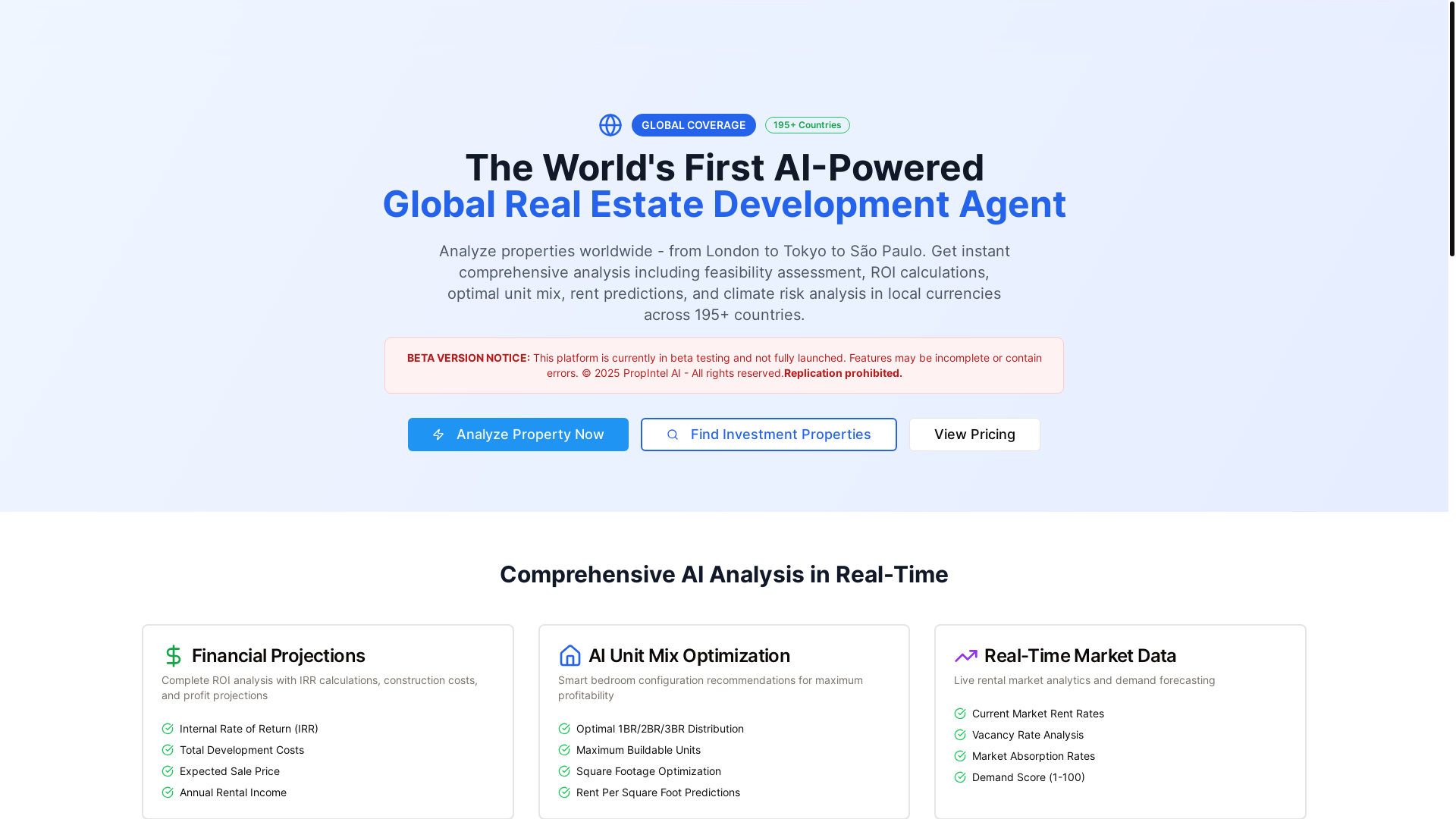 website screenshot of https://propintelai.org/