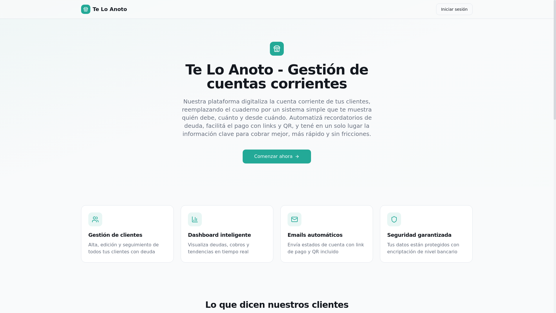 website screenshot of https://teloanoto.com.ar/