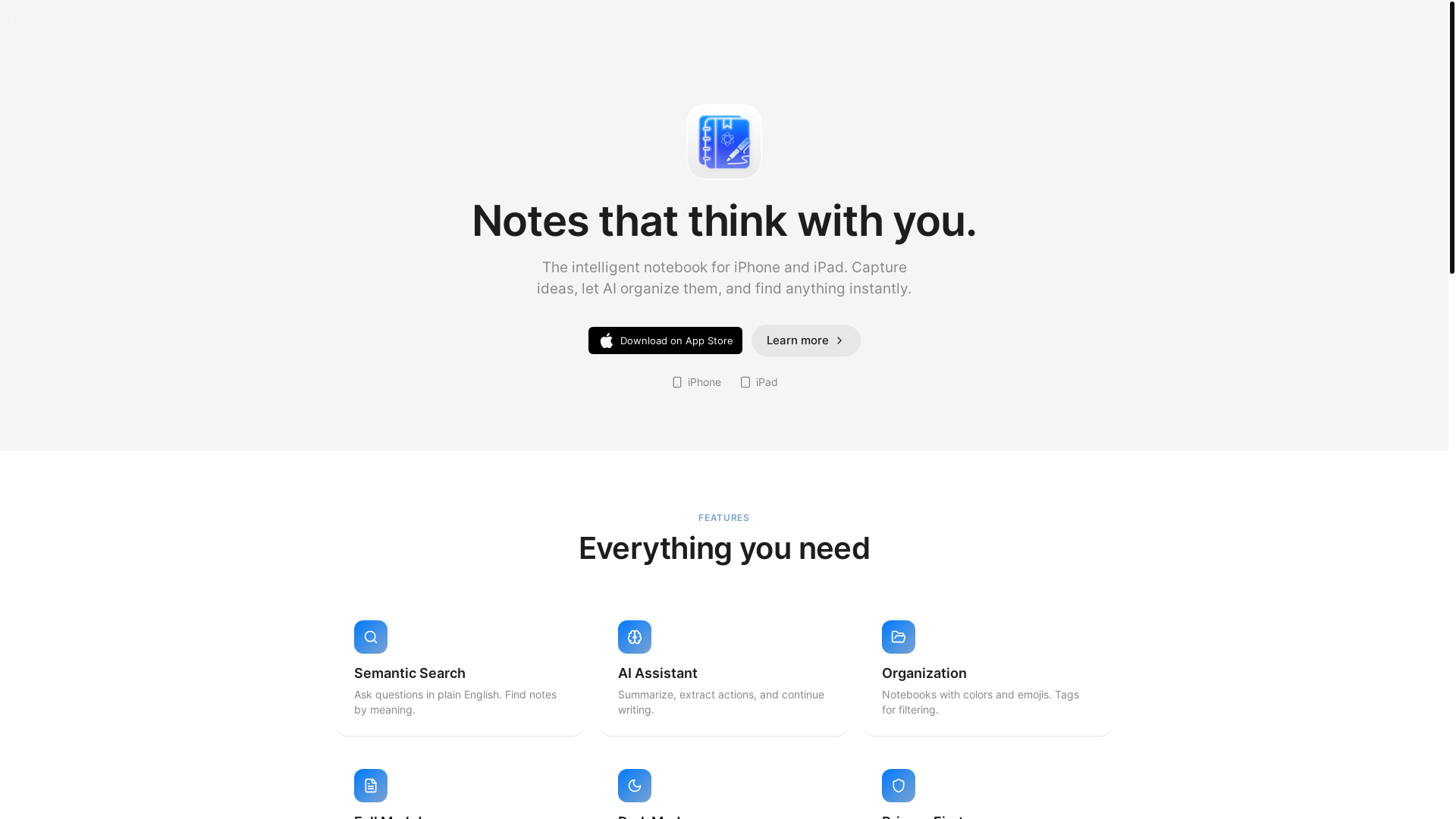 website screenshot of https://novanotes.app/