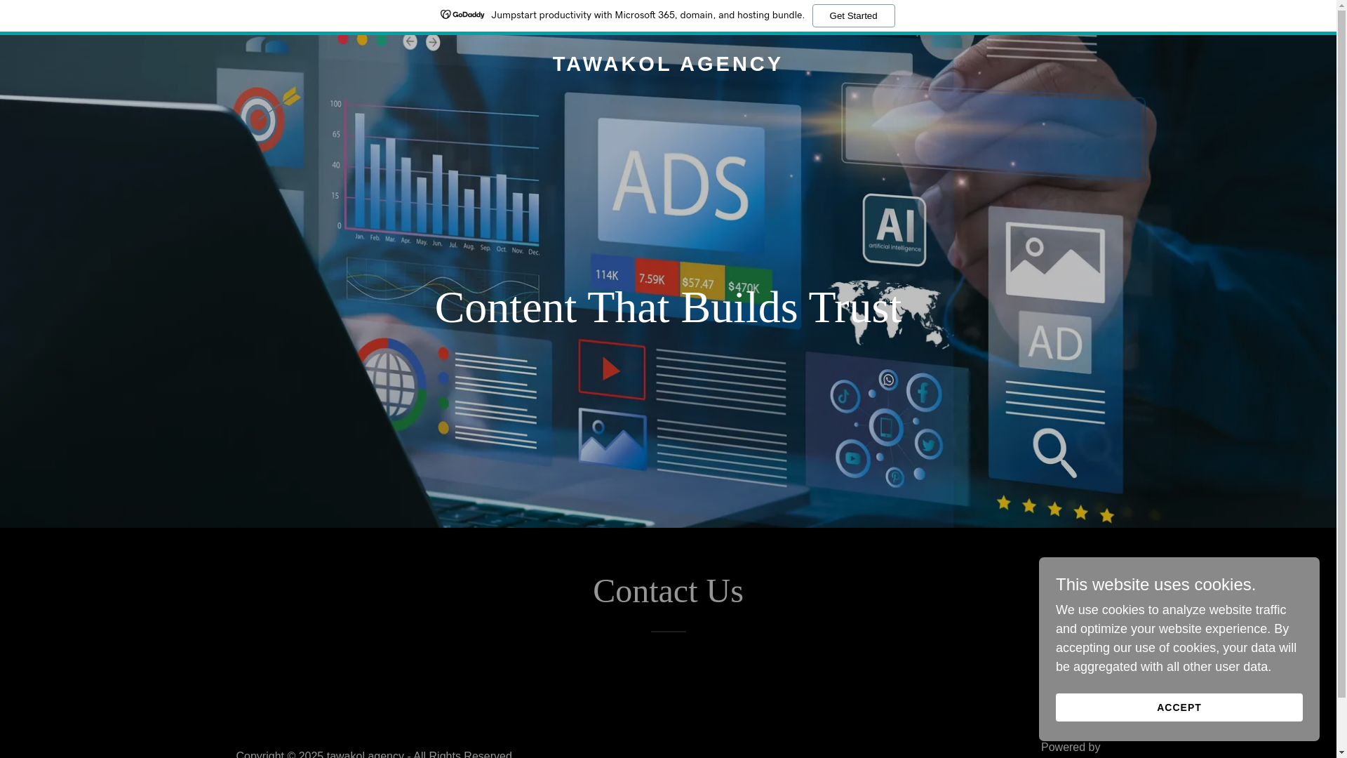 website screenshot of https://tawakol.agency/