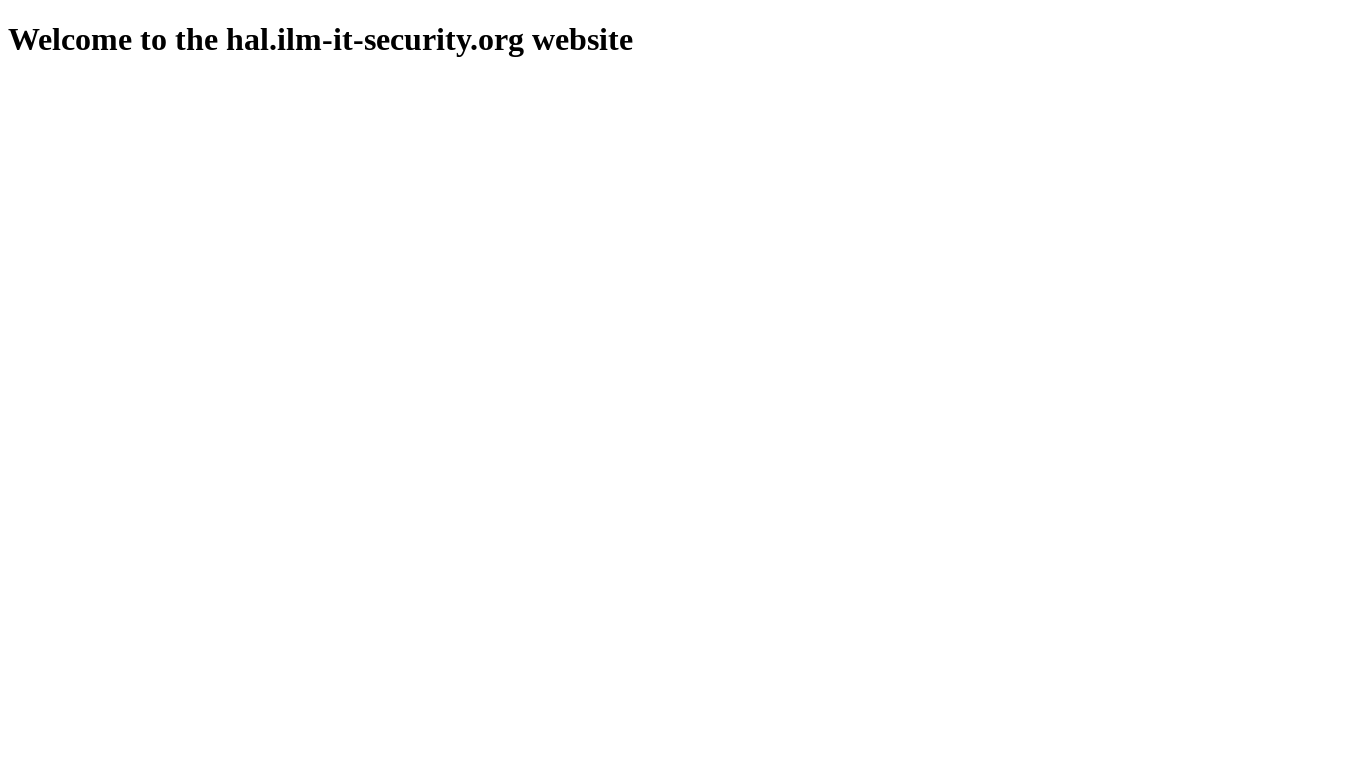 website screenshot of http://hal.ilm-it-security.org/