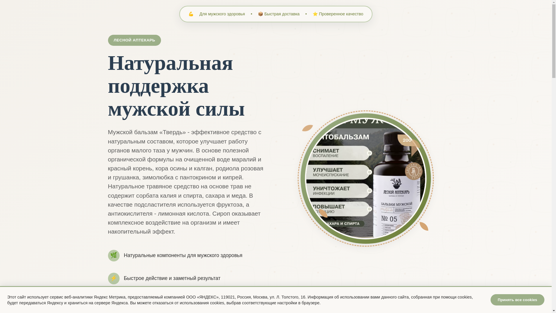 website screenshot of https://lesnoiaptekar.ru/