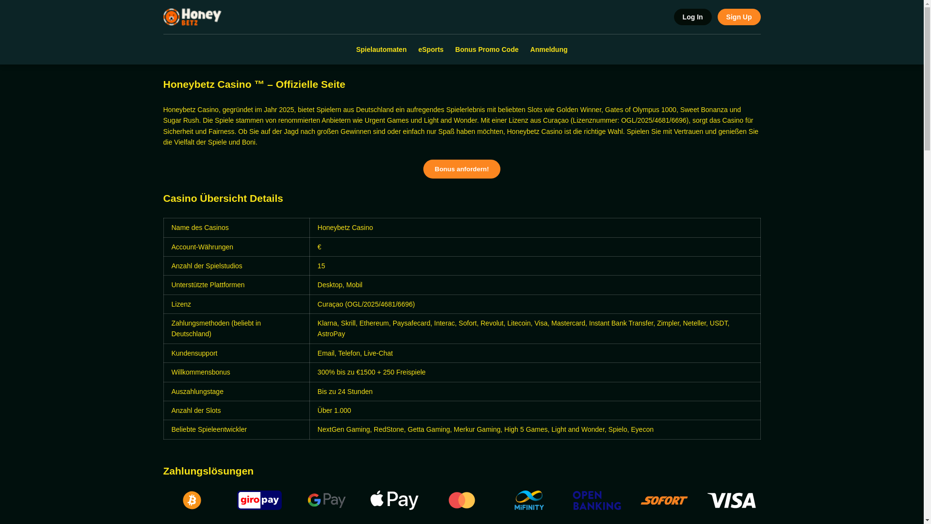 website screenshot of https://honeybetz-casino-de.pages.dev/