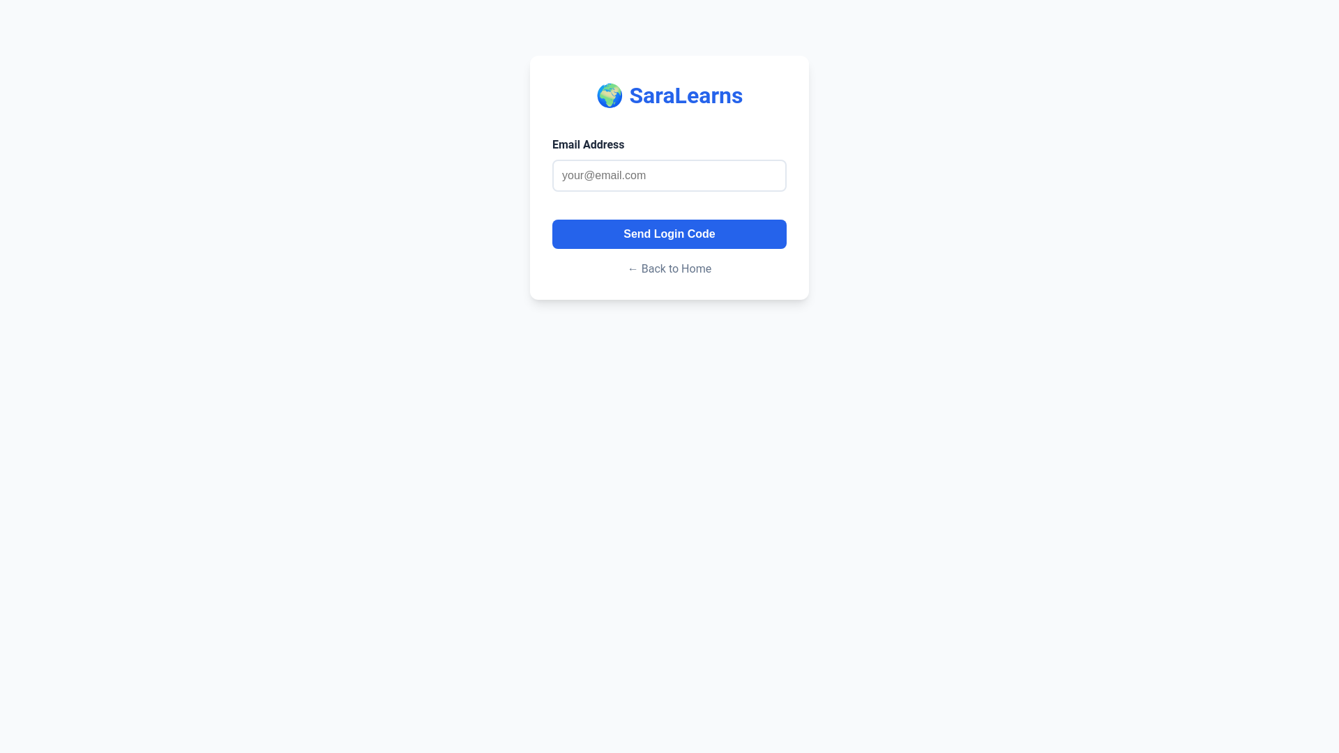 website screenshot of https://saralearns.com/