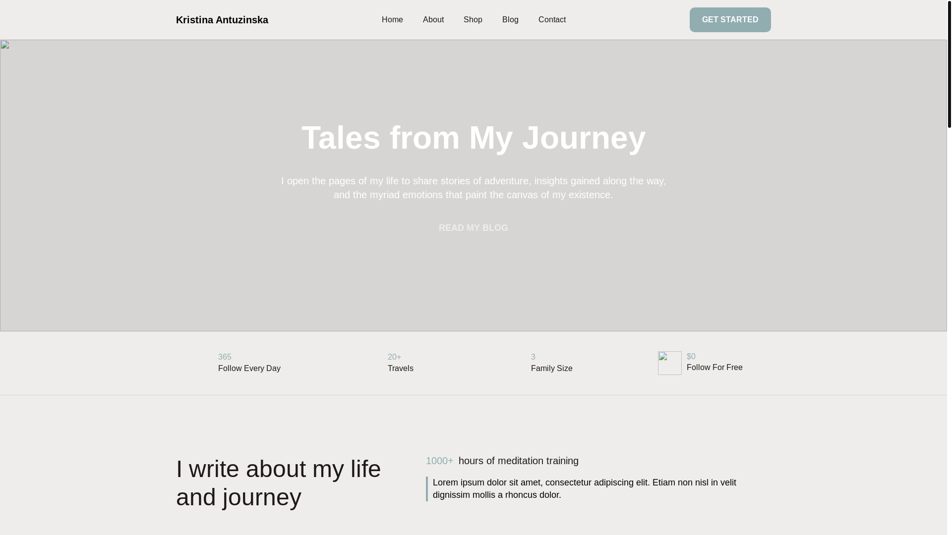 website screenshot of https://kristina-antuzinska.pro/