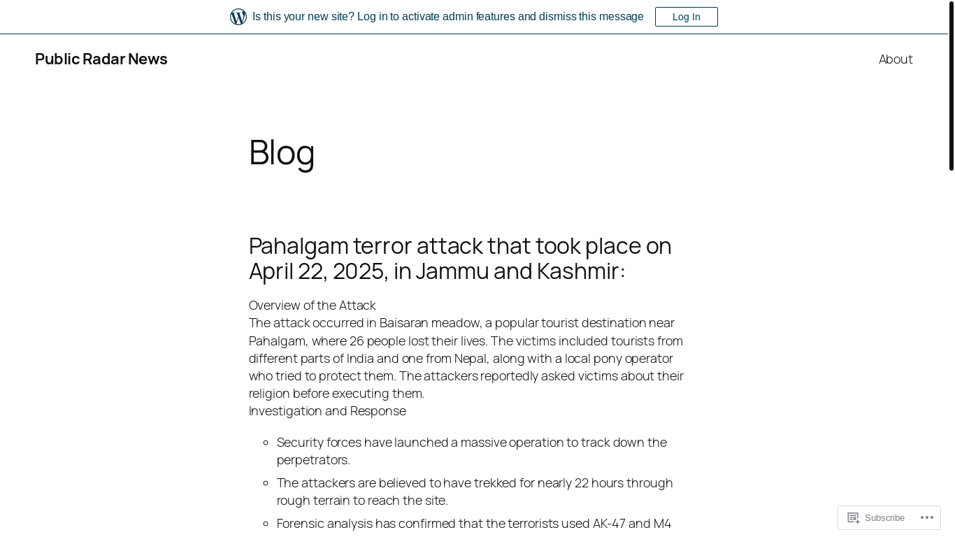 website screenshot of https://publicradarnews.com/