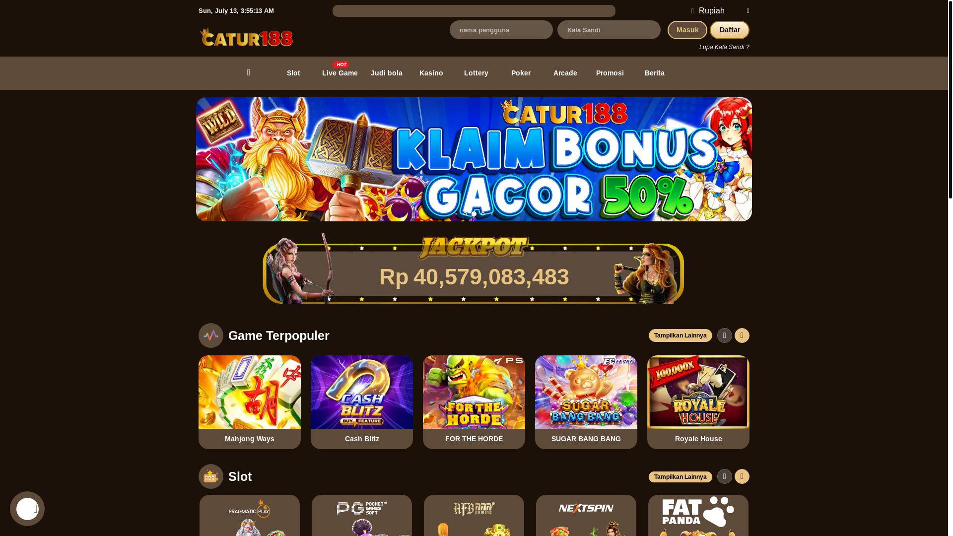 website screenshot of https://catur188go.bond/