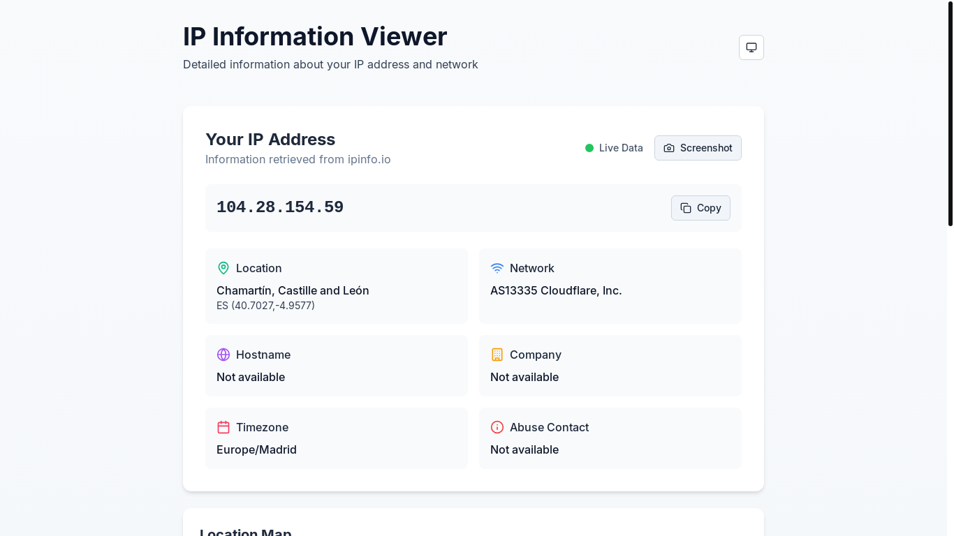 website screenshot of https://myipdata.vercel.app/