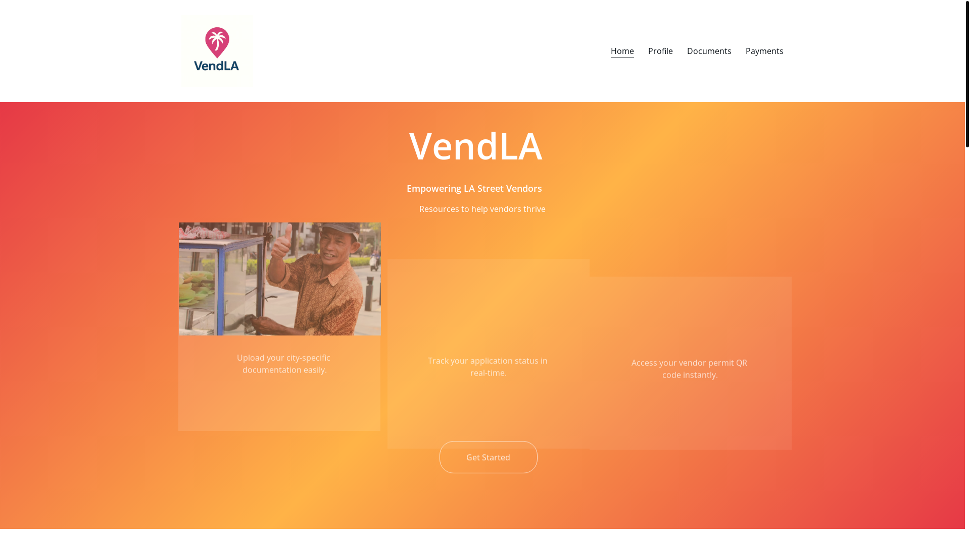 website screenshot of https://vendla.in/