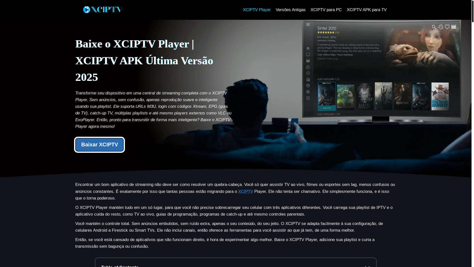 website screenshot of https://xciptvapk.com.br/