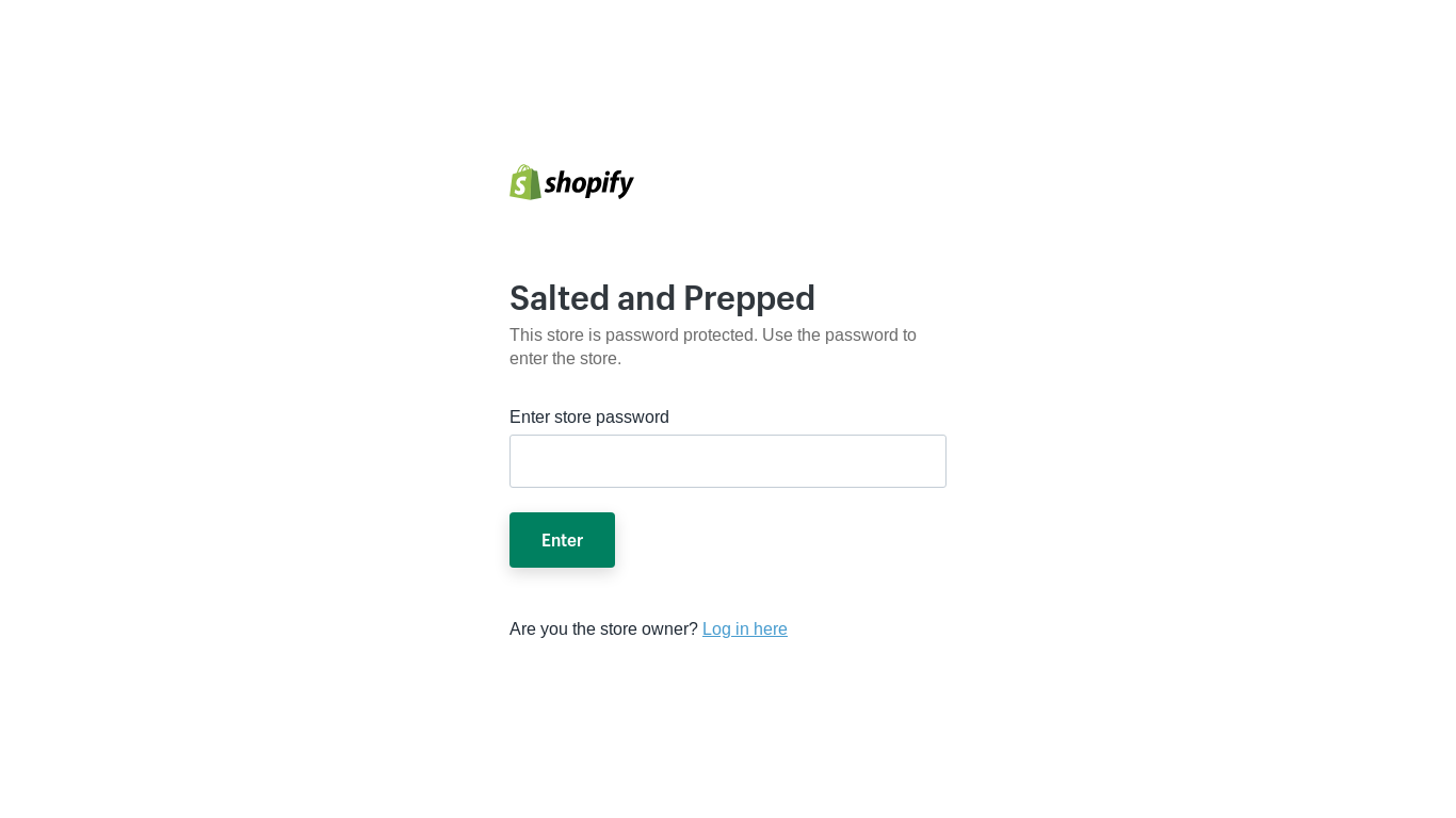website screenshot of https://saltedandprepped.com/
