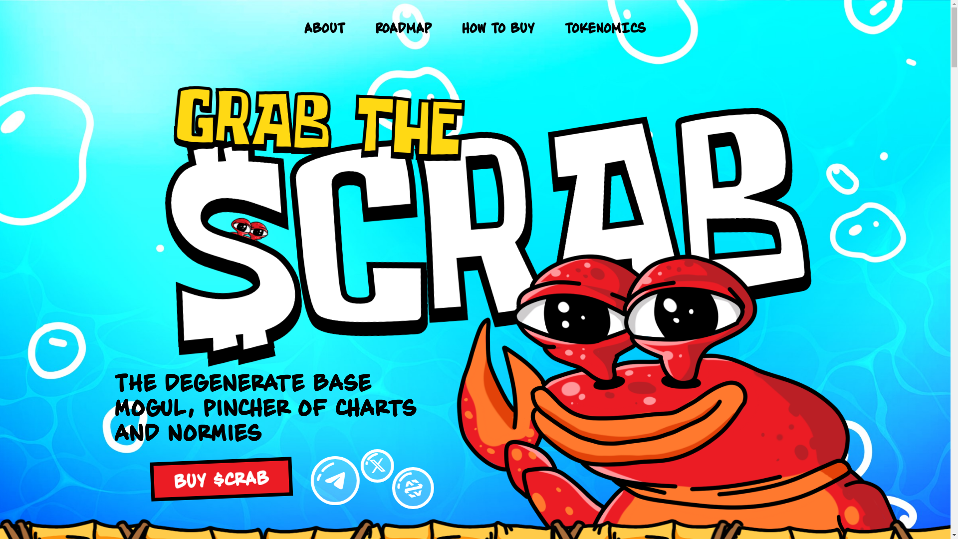 website screenshot of https://crabonbase.lol/