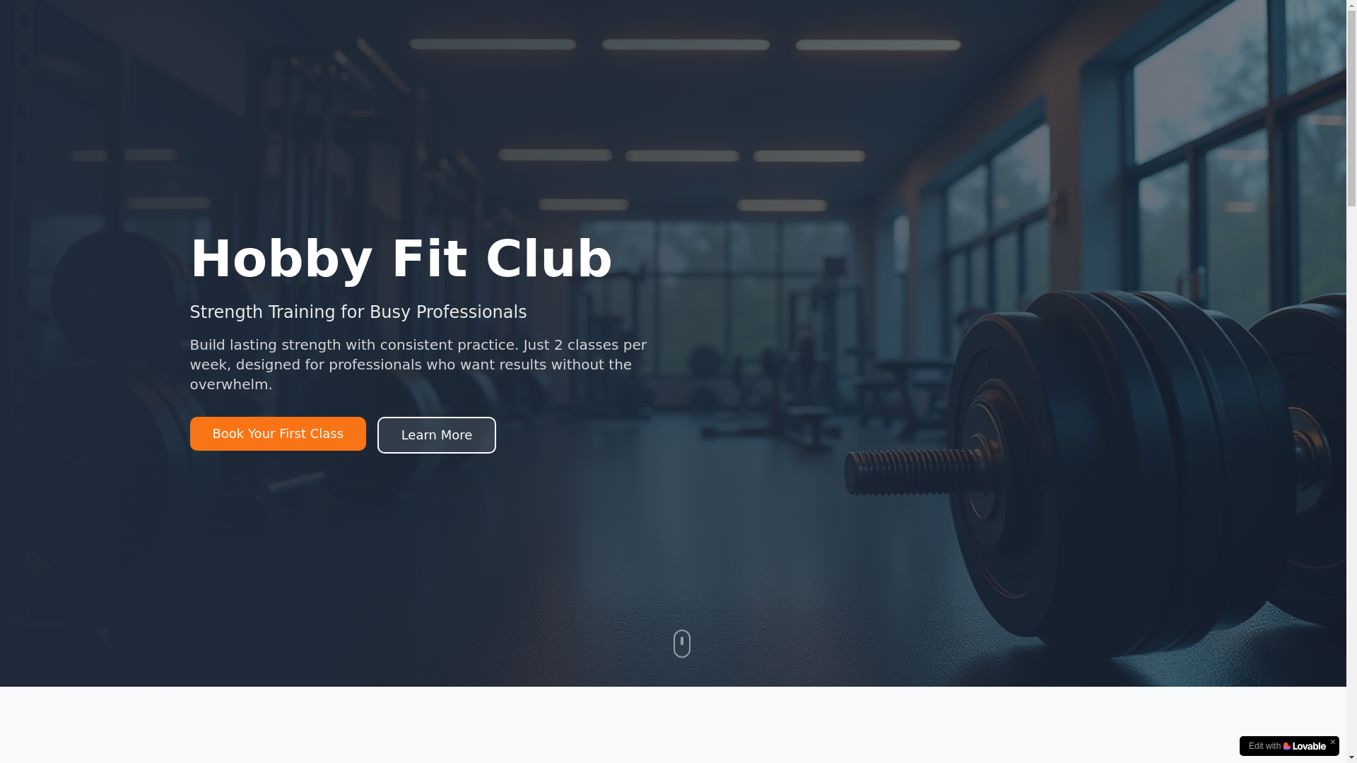 website screenshot of https://hobbyfitclub.com/