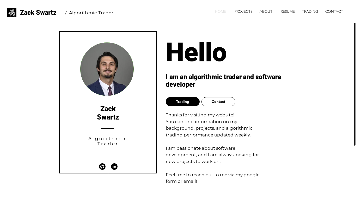 website screenshot of https://zackswartzcom.pages.dev/