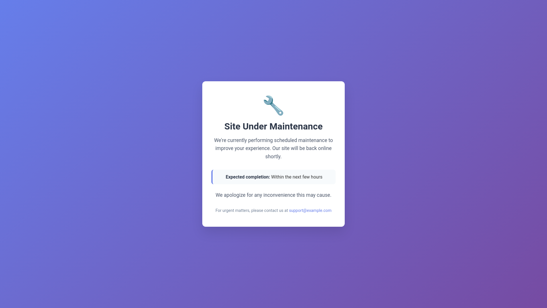 website screenshot of https://maintenance-page-9lo.pages.dev/