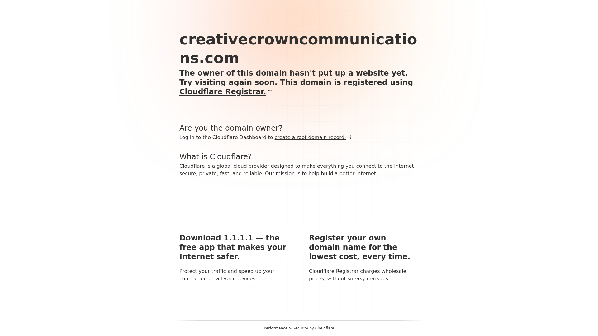 website screenshot of https://creativecrowncommunications.com/