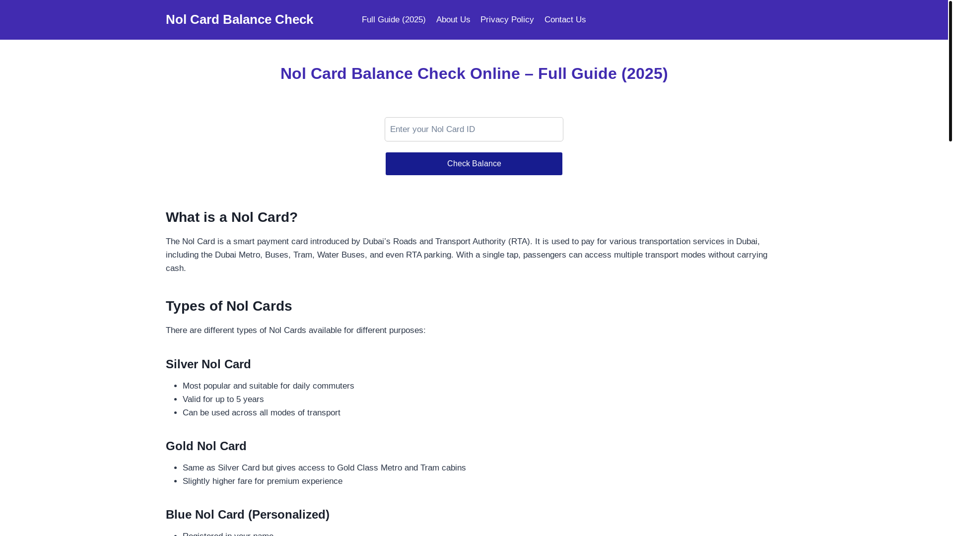 website screenshot of https://nolcardbalancecheck.sbs/
