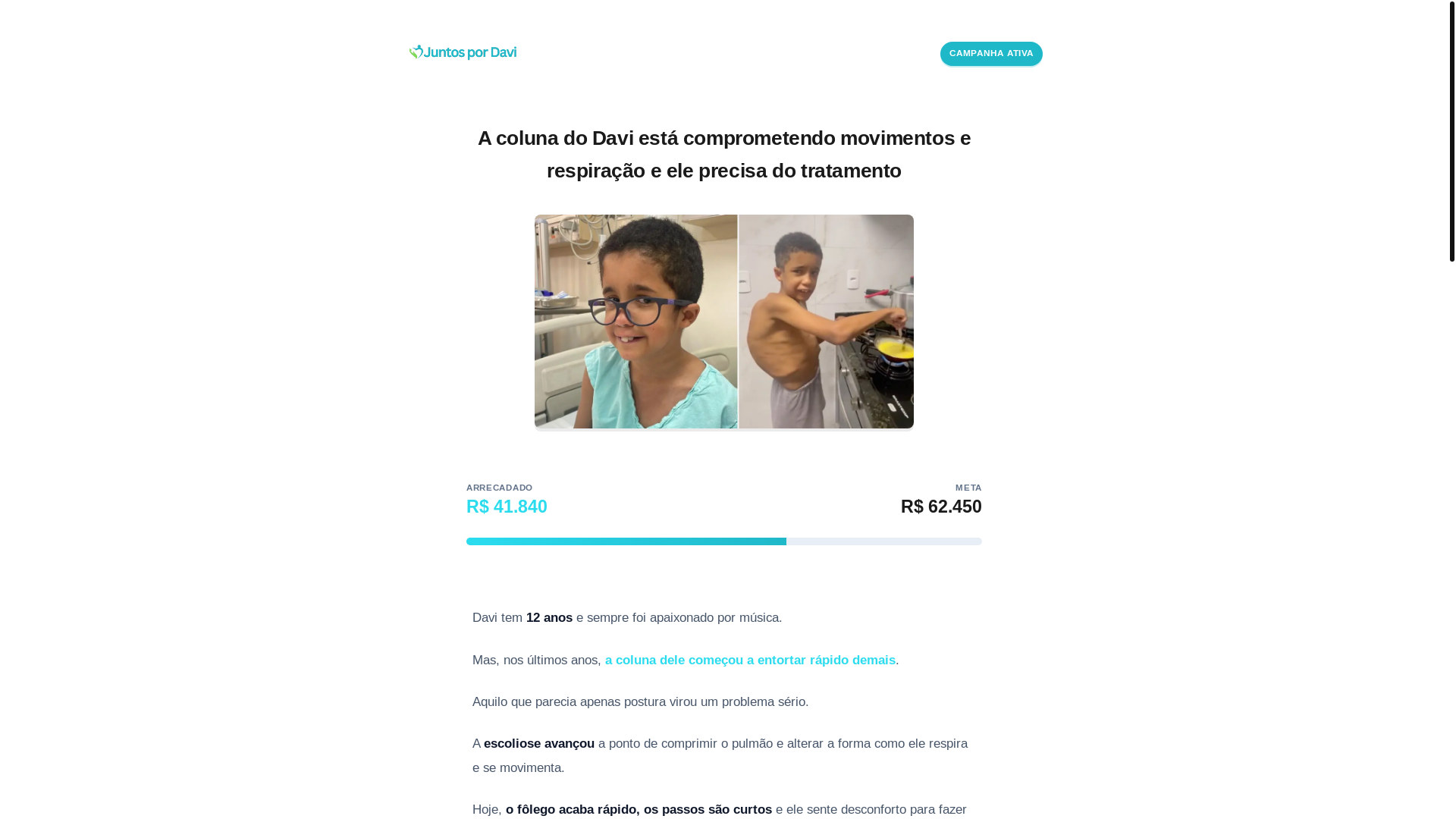 website screenshot of https://jornadadodavi.com/