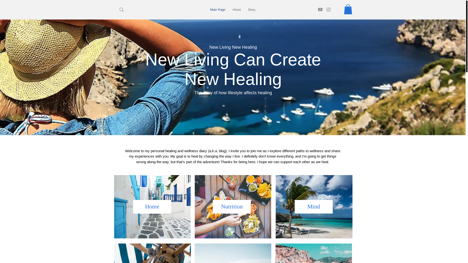 website screenshot of https://newlivingnewhealing.com/