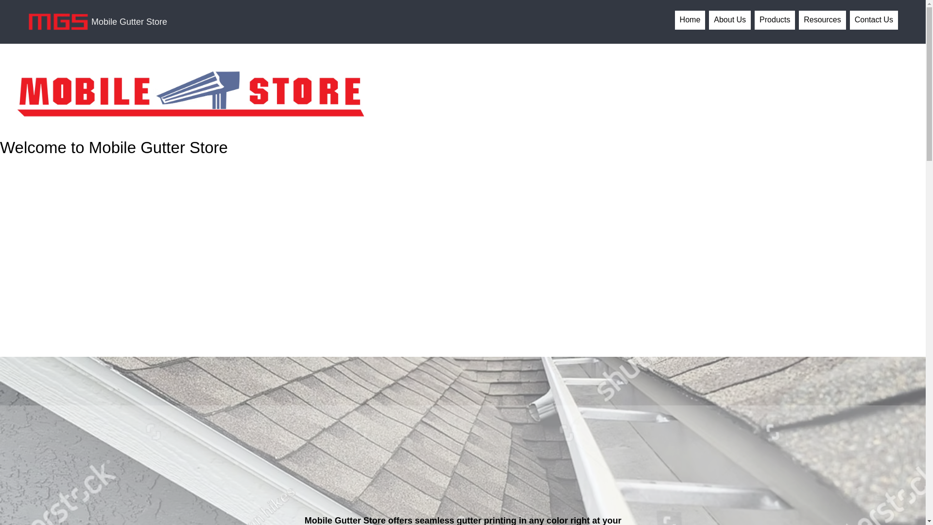 website screenshot of https://mobilegutterstore.net/
