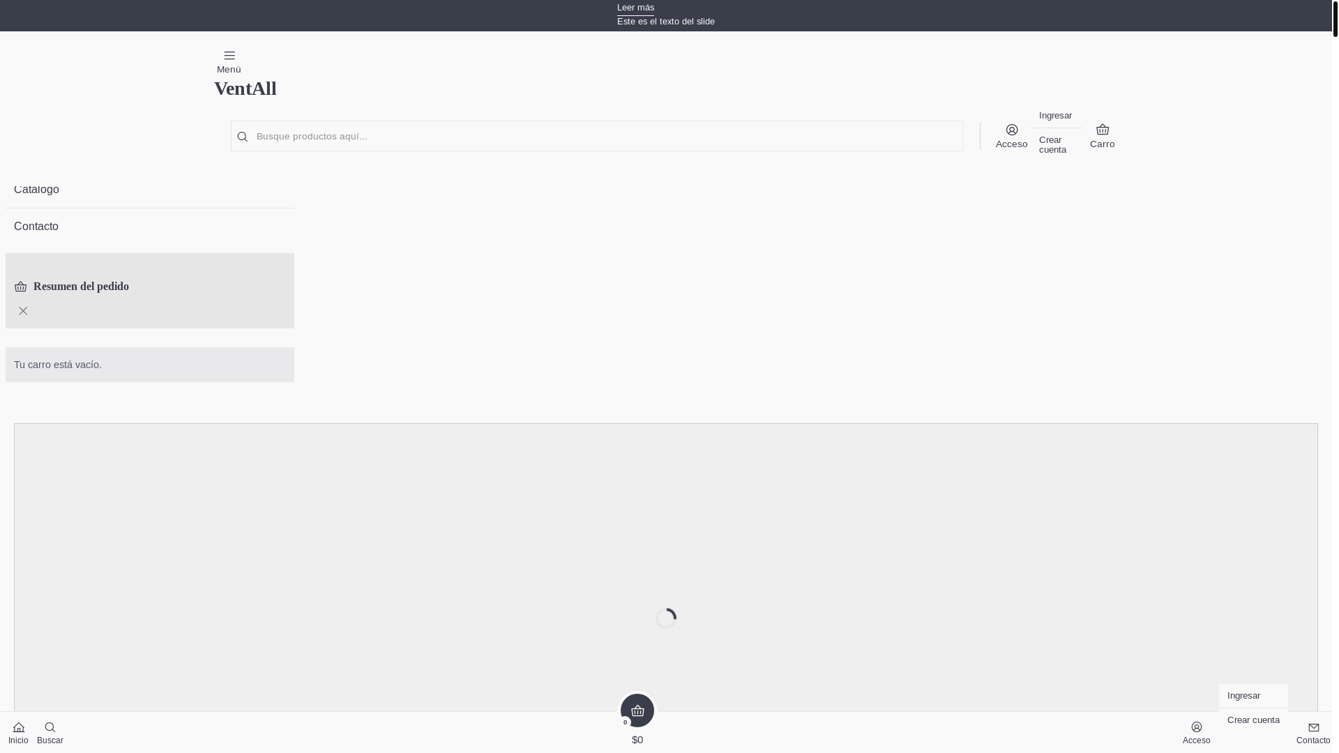 website screenshot of https://ventall.cl/